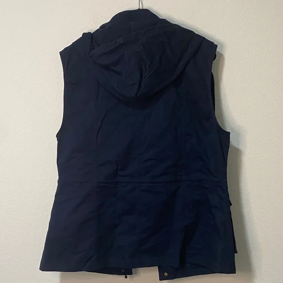 Women’s Drawstring Lightweight Loose Fit Sleeveless Safari Vest Utility Jacket - Picture 4 of 7